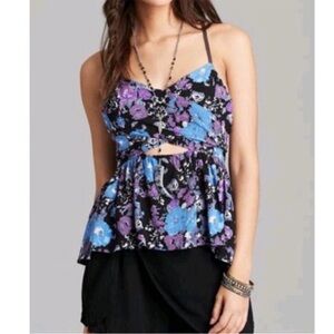 9. Free People Floral Cutout Tank Top